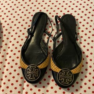 Straw slingback tory Burch flats